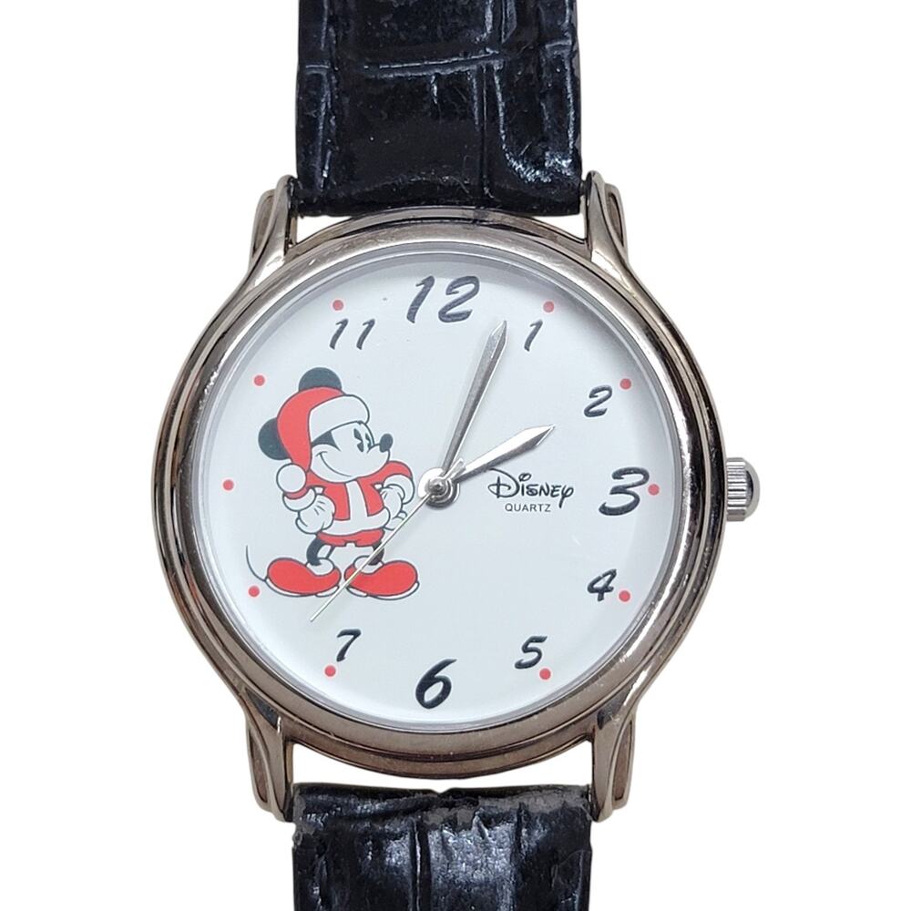 Vintage Disney World Santa Mickey Mouse Watch Collectors Series Japan Movt
